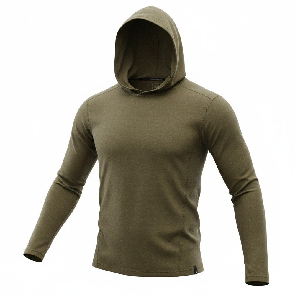 Prana Dickson Long Sleeve Hoodie Men XL Brown Lightweight Outdoor Active